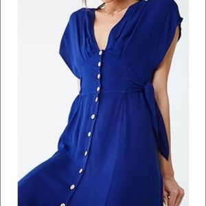 Blue Button-Down Dress